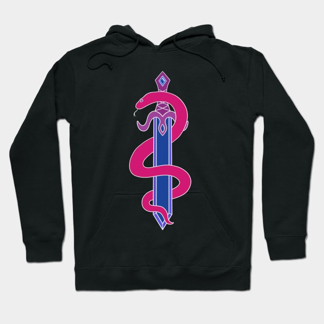 Sword and Snake (Bisexual Colors) Hoodie by inatorinator